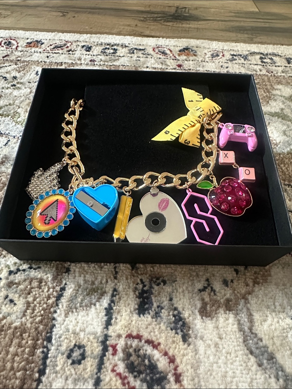 BETSEY JOHNSON Back to School Multiple School Supplies Charms Necklace
